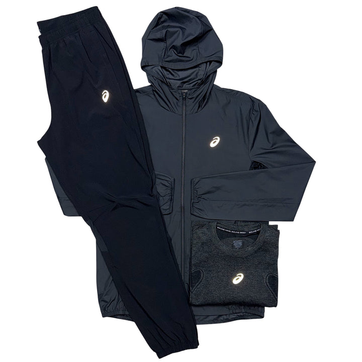 ASICS Core Jacket, Seamless T-Shirt & Core Pants ‘Black’