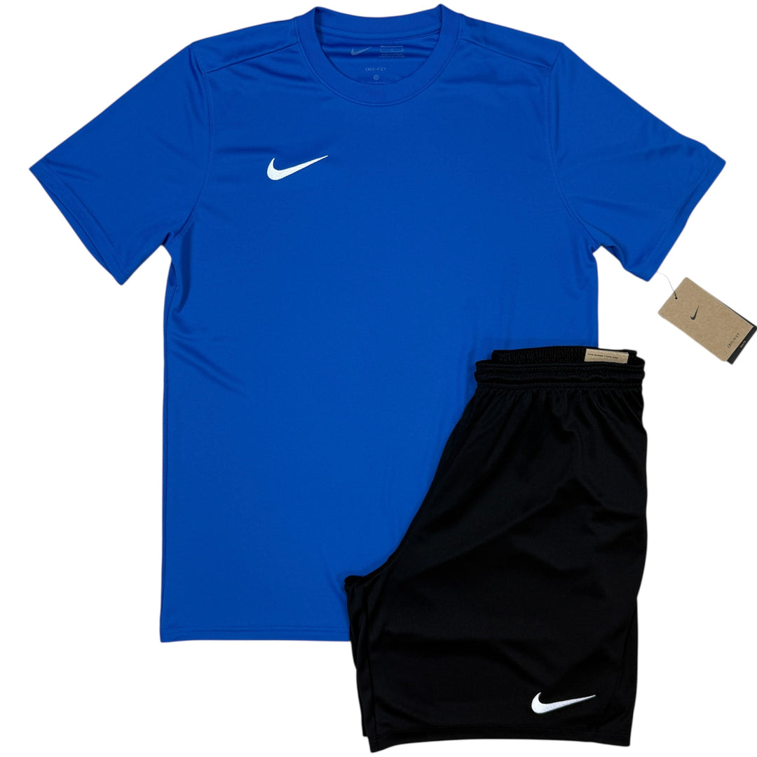 Nike DRI FIT T-Shirt & Shorts ‘Blue / Black’