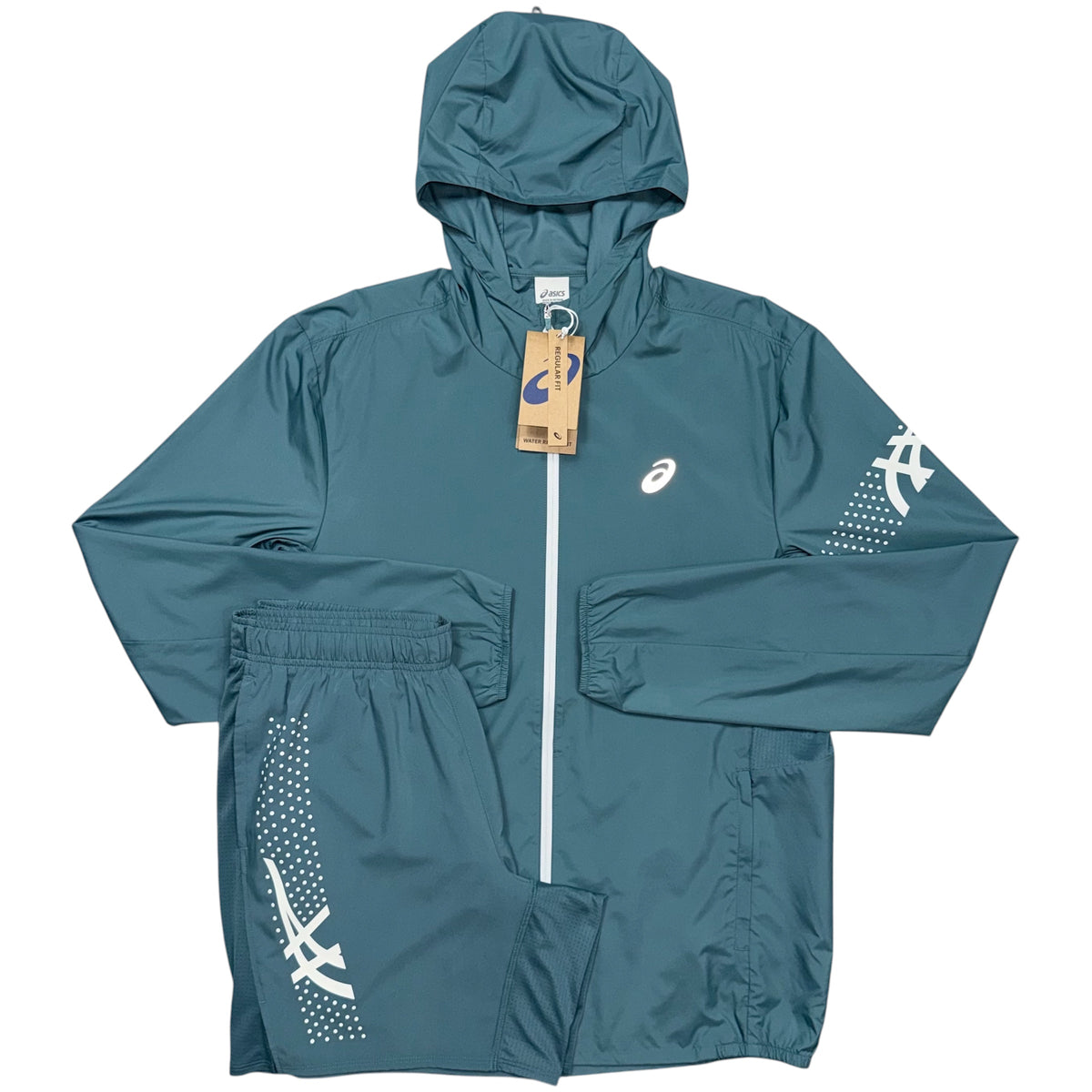 ASICS Icon Jacket & 7in Icon Shorts in Foggy Teal