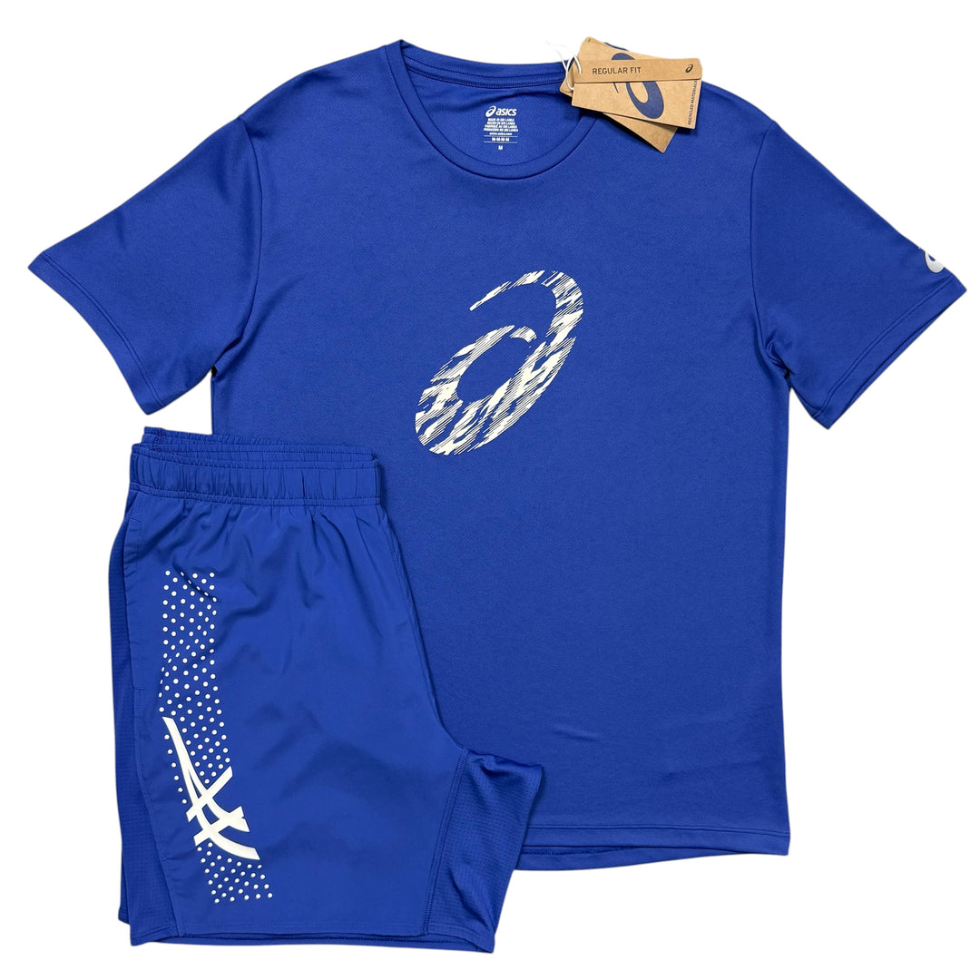 ASICS Big Graphic T-Shirt & 7in Icon Shorts ‘Cobalt’
