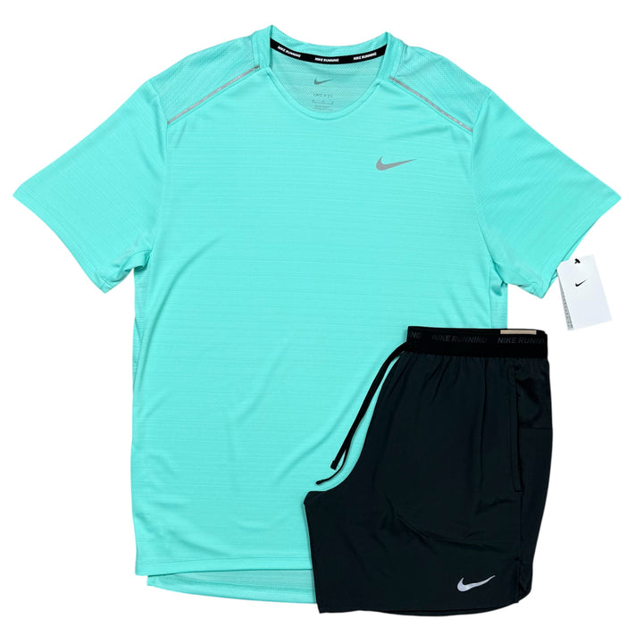 Nike Miler T-Shirt, 7in Flex Shorts & P-6000 Trainer ‘Hyper Turquoise / Black’