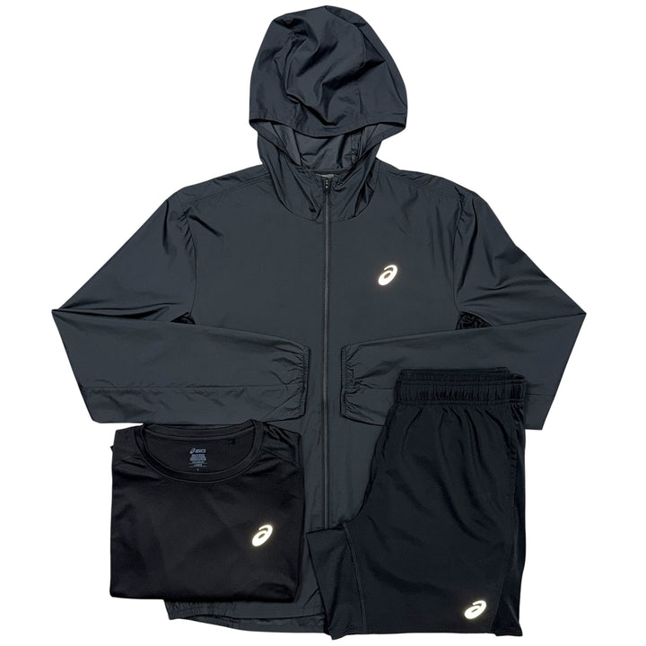 ASICS Core Jacket, Core T-Shirt & 7in Core Shorts ‘Black’