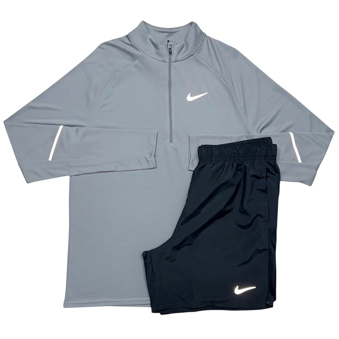 Nike Miler 1/4 Zip & Challenger Shorts ‘Grey / Black’