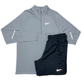 Nike Miler 1/4 Zip & Challenger Shorts in Grey / Black