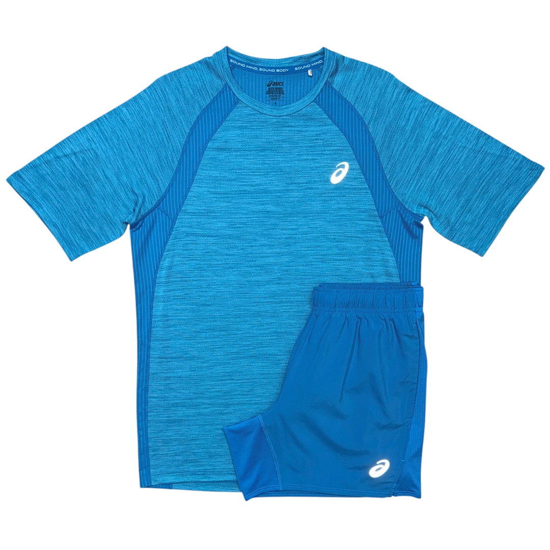 ASICS Road T-Shirt & 5in Shorts ‘Blue’