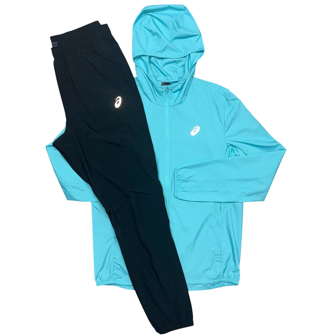 ASICS Core Jacket & Core Pants ‘Aqua Blue / Black’