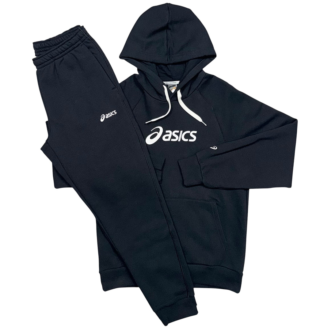 ASICS Fleeced Logo Hoodie & Fleeced Pants ‘Black’