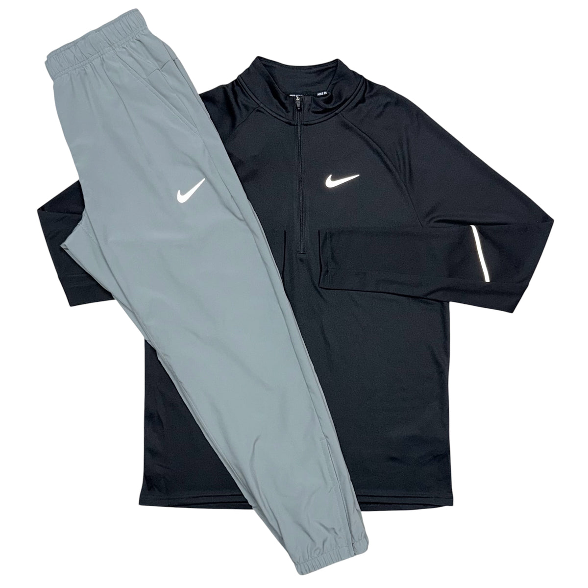 Nike Miler 1/4 Zip & Challenger Pants in Black / Grey