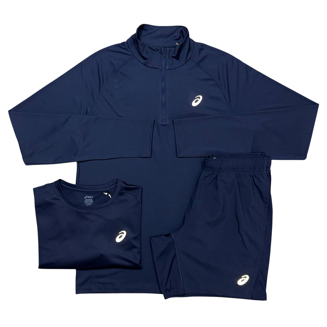 ASICS Core 1/4 Zip, Core T-Shirt & 7in Core Shorts ‘Navy’