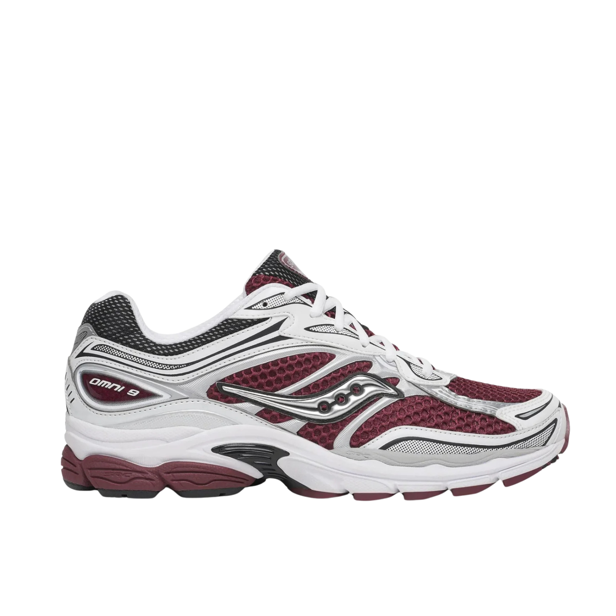 Saucony ProGrid Omni 9 in Maroon White