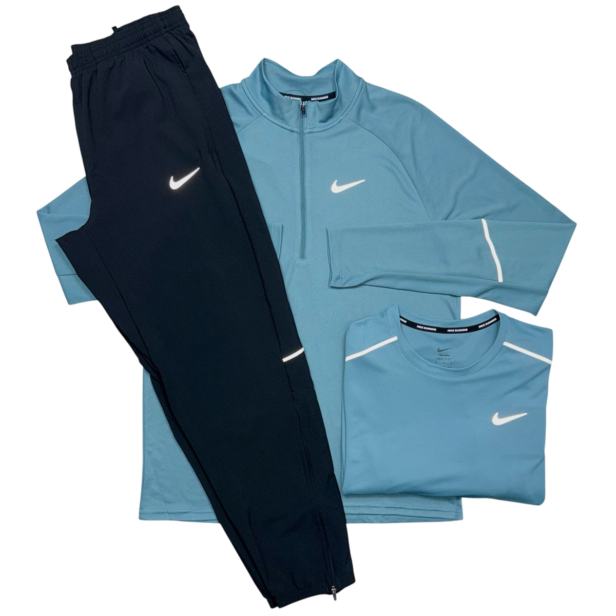 Nike Miler 1/4 Zip, Miler T-Shirt & Miler Pants ‘Teal / Black’