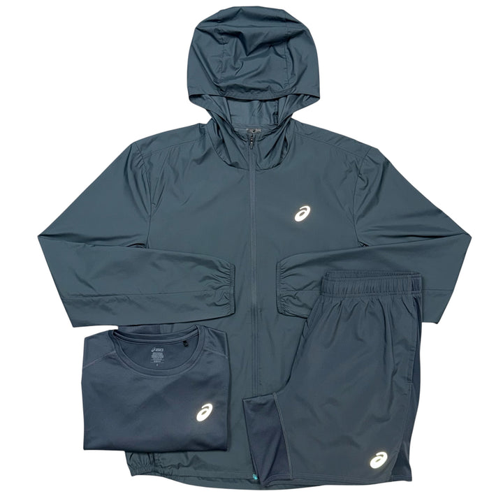 ASICS Core Jacket, Core T-Shirt & 7in Core Shorts ‘Grey’