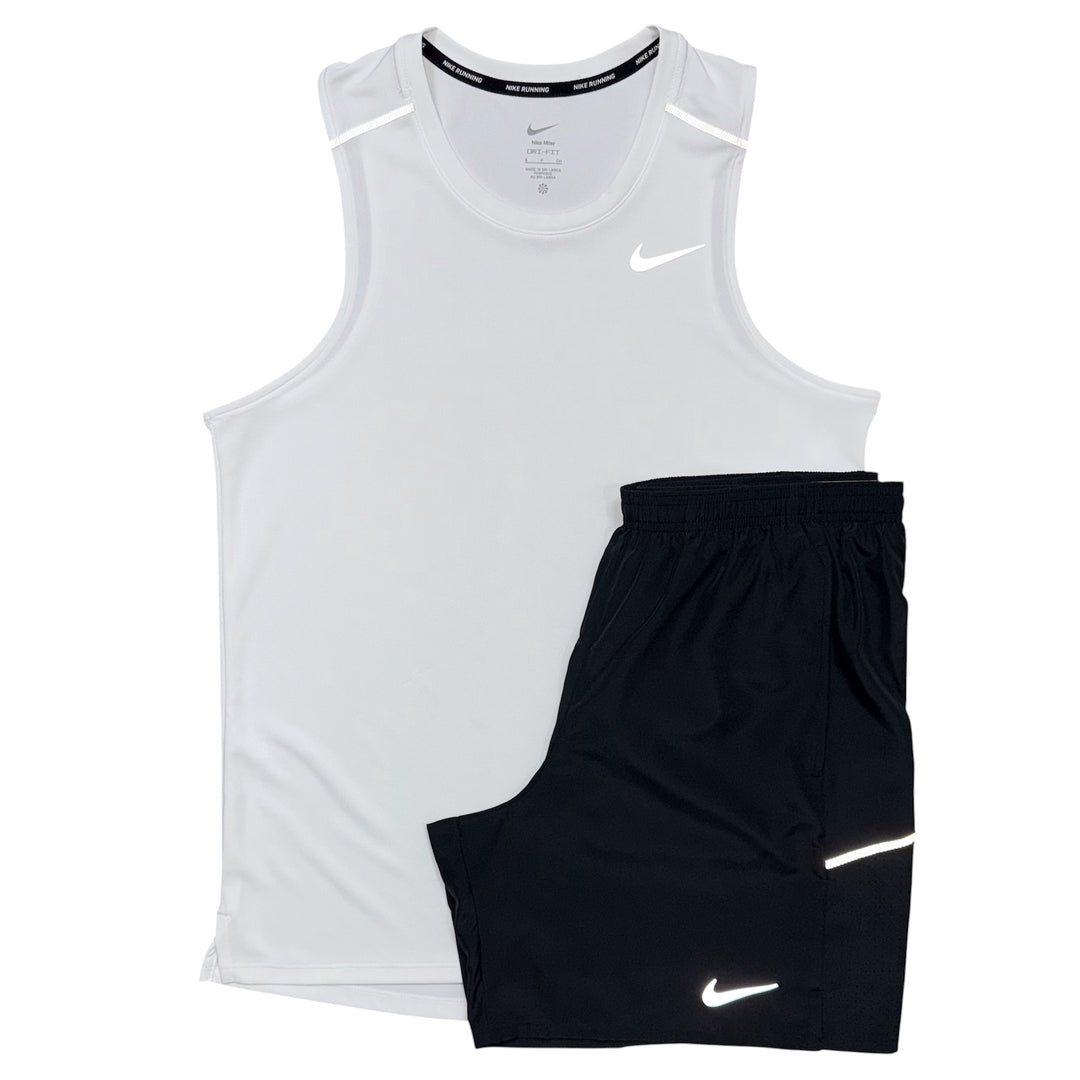 Nike Miler Vest & 7in Miler Shorts ‘White / Black’