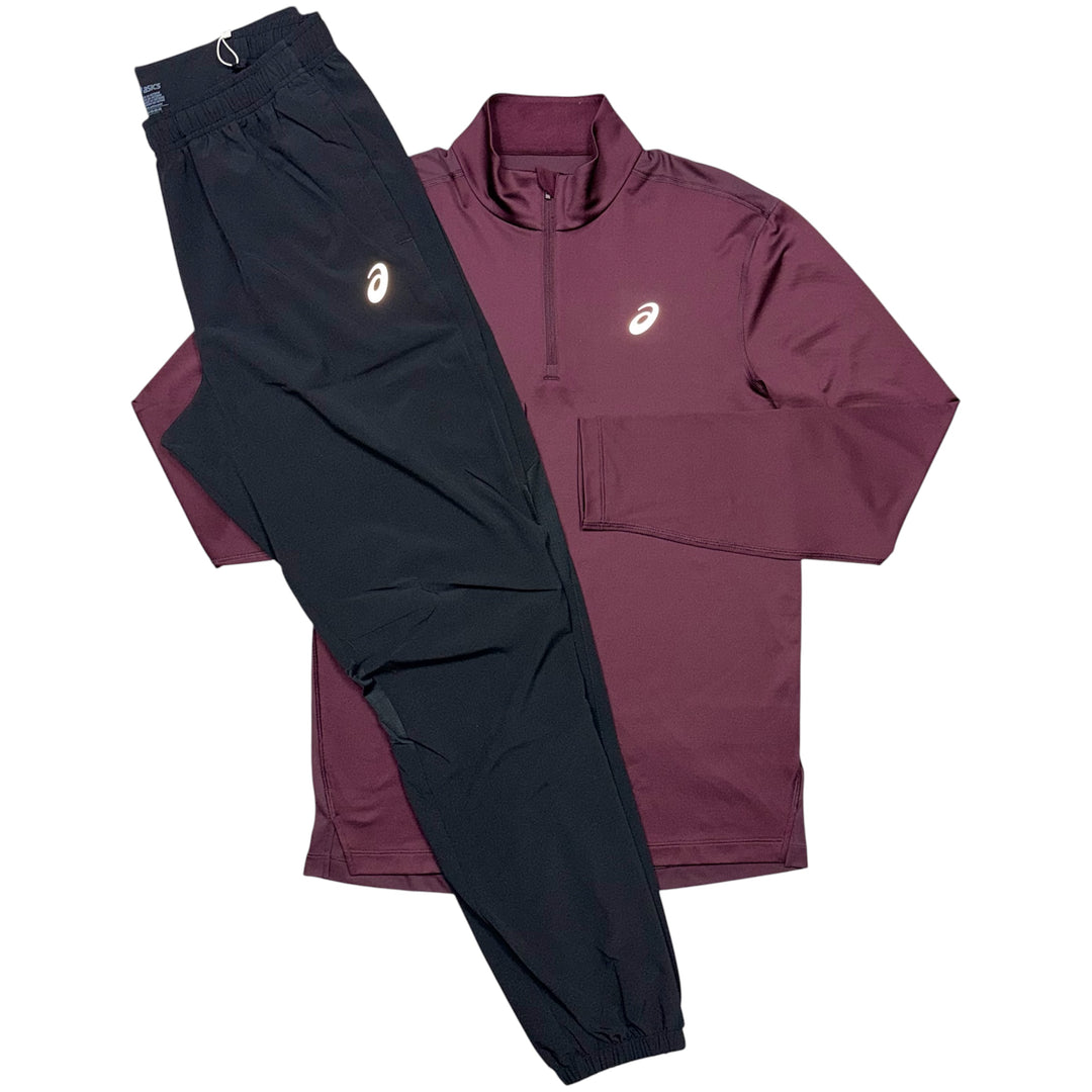 ASICS Winterized 1/4 Zip & Core Pants ‘Dark Currant / Black’